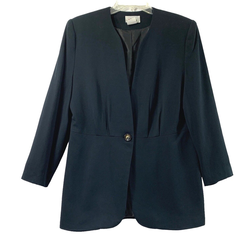 Vintage Jo Hardin Jacket Womens Size 10 Black Rayon Wool Blend‎ Businesscore